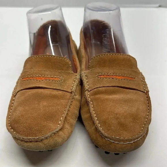 Manolo Blahnik Driving Loafers Slip On Shoes Suede Brown Tan Womens 37 US 6.5 - Picture 3 of 10